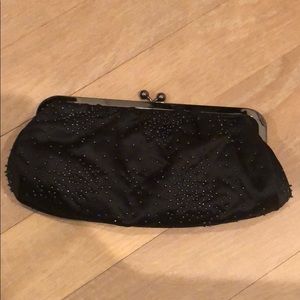Black beaded clutch from Express